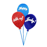 Happy 4th of July Balloons Machine Embroidery Design