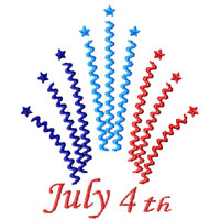 $th Of July Firework Machine Embroidery Design