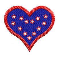 Patriotic Heart Machine Embroidery Design