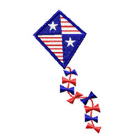 American Flag Kite Machine Embroidery Design