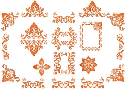Autumn Leaves Ornaments Machine Embroidery Designs set 