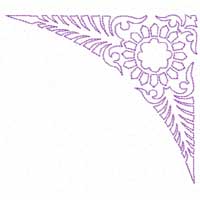 Classic Corner Redwork Ornament Machine Embroidery Design