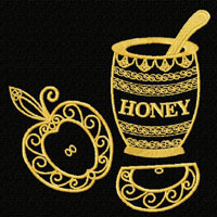 Apple And Honey Machine Embroidery Design