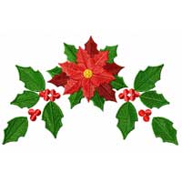 Christmas Motifs: Poinsettia Machine Embroidery Design