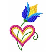 Birds, Hearts and Flowers Machine Embroidery Design