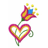 Birds, Hearts and Flowers Machine Embroidery Design