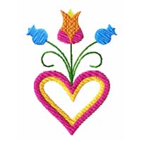 Birds, Hearts and Flowers Machine Embroidery Design