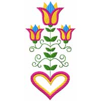 Birds, Hearts and Flowers Machine Embroidery Design