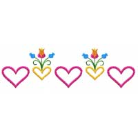 Birds, Hearts and Flowers Machine Embroidery Design