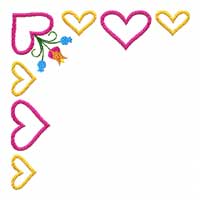 Birds, Hearts and Flowers Machine Embroidery Design