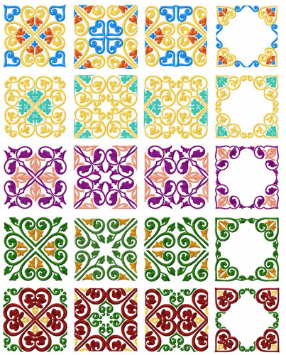Square Quilt Blocks 20 Machine Embroidery Designs set 4x4