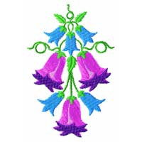 Bluebells Flower Machine Embroidery Design