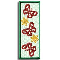 Butterfly Bookmark Machine Embroidery Design
