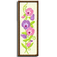 Sweet Pea Bookmark Machine Embroidery Design