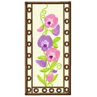 Sweet Pea Glasscase Machine Embroidery Design