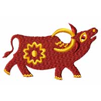 Chinesse Zodiac Machine Embroidery Design: Buffalo