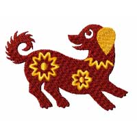 Chinesse Zodiac Machine Embroidery Design: Dog