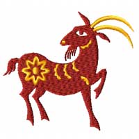 Chinesse Zodiac Machine Embroidery Design: Goat