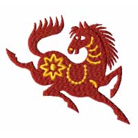 Chinesse Zodiac Machine Embroidery Design: Horse