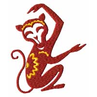 Chinesse Zodiac Machine Embroidery Design: Monkey 