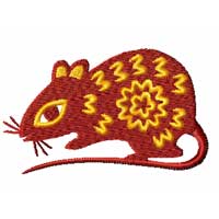 Chinesse Zodiac Machine Embroidery Design: rat