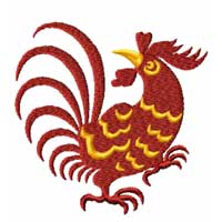 Chinesse Zodiac Machine Embroidery Design: Rooster