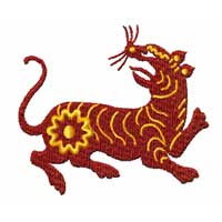 Chinesse Zodiac Machine Embroidery Design: Tiger