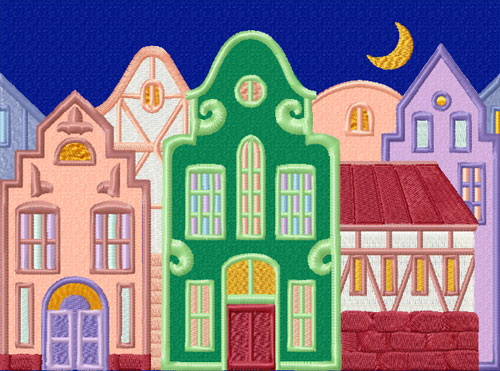 Fantasy Town Machine Embroidery Designs