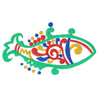 Ethnic Fish Machine Embroidery Design