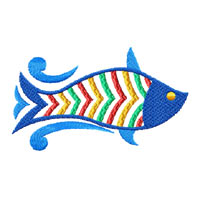 Ethnic Fish Machine Embroidery Design