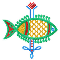 Ethnic Fish Machine Embroidery Design