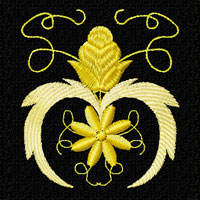 Gold Flowers Ornaments Machine Embroidery Designs set 4x4