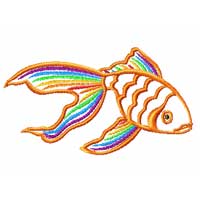 Feng Shui Rainbow Gold Fish Machine Embroidery Designs
