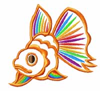 Feng Shui Rainbow Gold Fish Machine Embroidery Designs