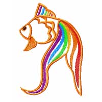 Feng Shui Rainbow Gold Fish Machine Embroidery Designs