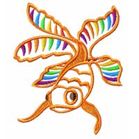 Feng Shui Rainbow Gold Fish Machine Embroidery Designs