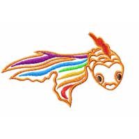 Feng Shui Rainbow Gold Fish Machine Embroidery Designs