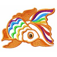 Feng Shui Rainbow Gold Fish Machine Embroidery Designs