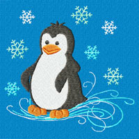 Penguin Machine Embroidery Design
