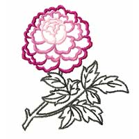 Peony Flowers Machine Embroidery Design