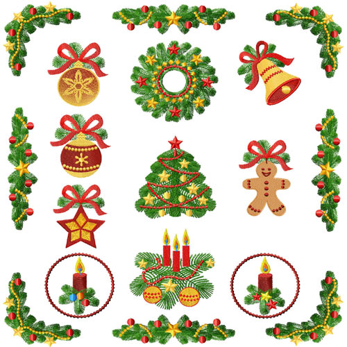 Christmas Tree Motifs Machine Embroidery Designs set