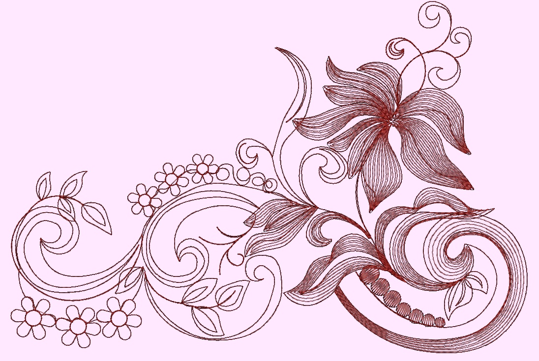 Border Embroidery Pattern festoon    Machine Embroidery design 