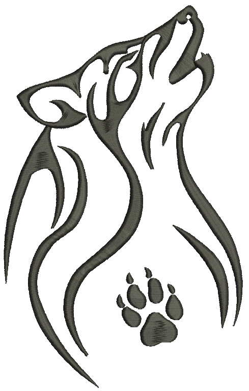 Wolf three sizes Machine Embroidery Design 