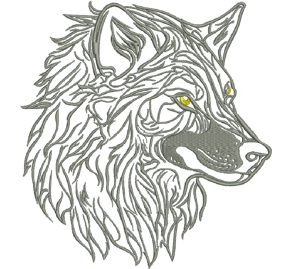 wolf head Machine Embroidery design 