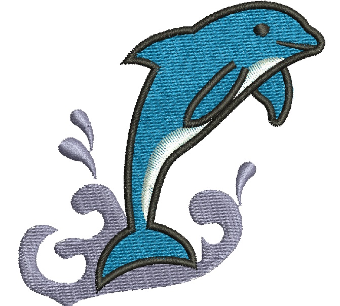 Dolphin Machine Embroidery Design 