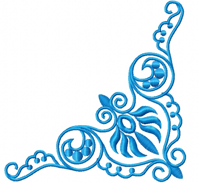 Corner pattern   embroidery design - instantly download 