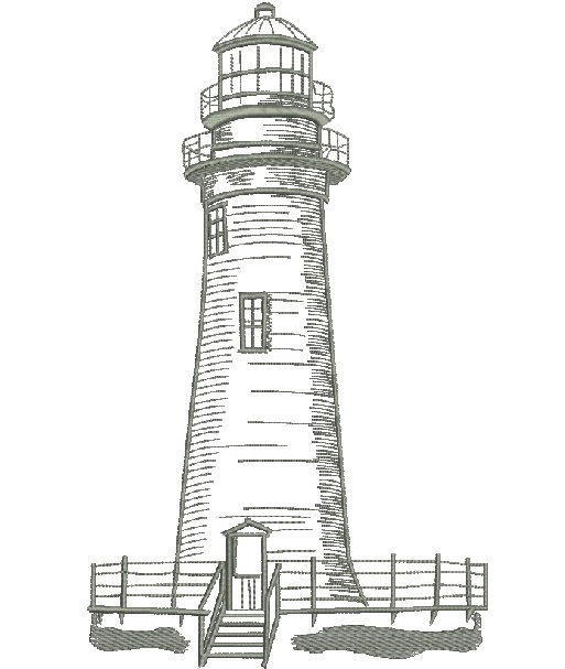Lighthouse machine embroidery design, instantly download 