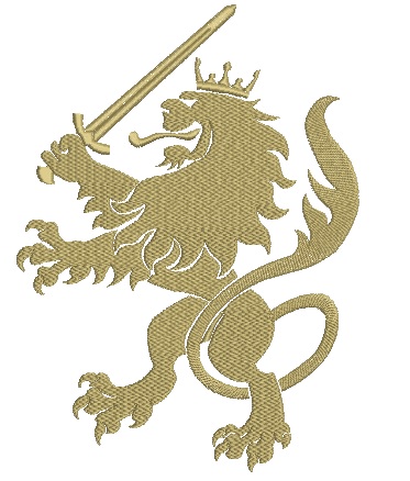 Heraldic lion / Vintage Royal Lion  Machine embroidery design 