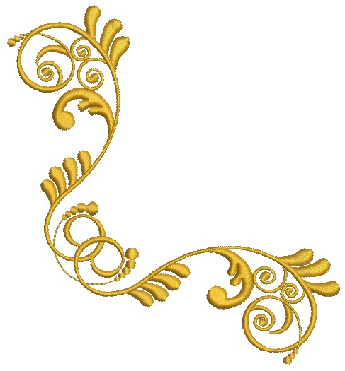 Corner frame for monograms Machine Embroidery Design 