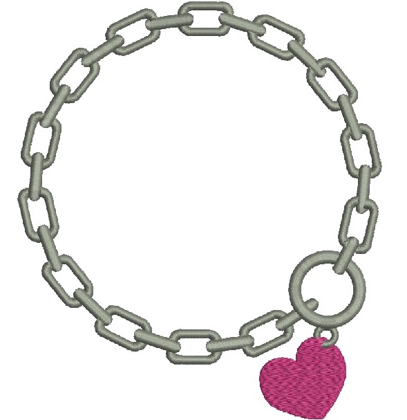 Round  chain and heart Name border design  frame for monogram set 4 sizes, Machine Embroidery Design, instantly download  